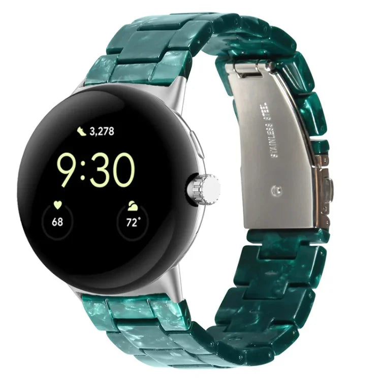 Bracelet de montre en résine à trois maillons, pour Google Pixel Watch 4 / 3 / 2 / 1 41mm