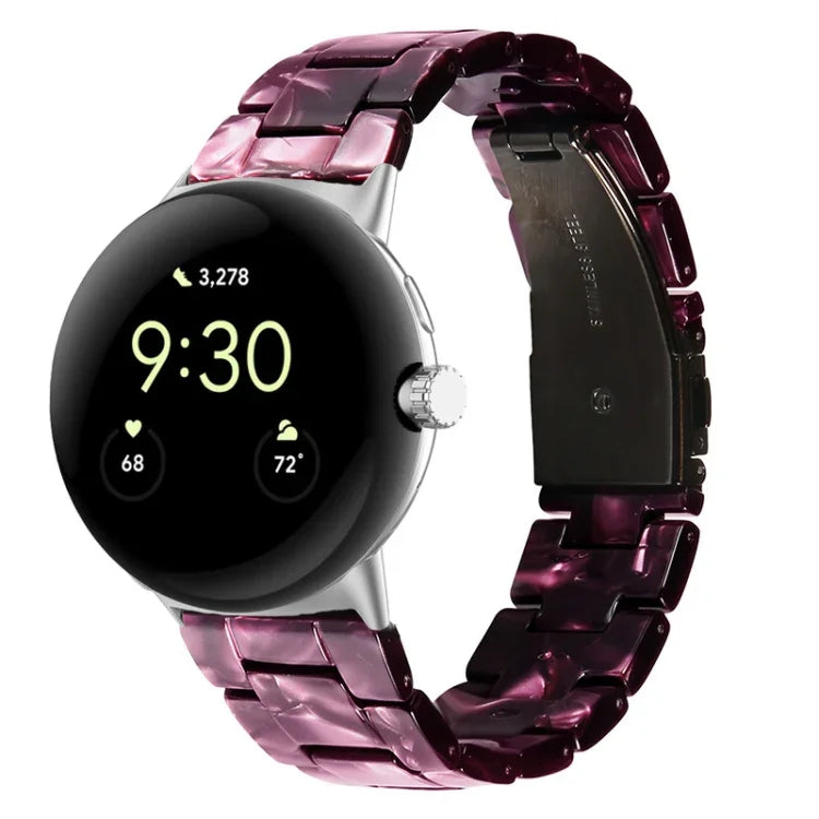 Bracelet de montre en résine à trois maillons, pour Google Pixel Watch 4 / 3 / 2 / 1 41mm