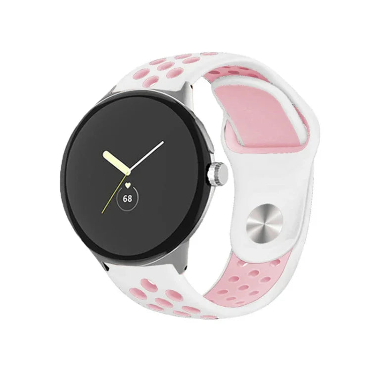 Bracelet de montre en silicone à boucle inversée bicolore, pour Google Pixel Watch 4 / 3 / 2 / 1 41mm