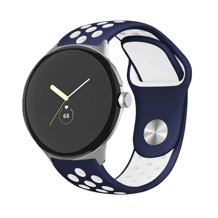Two-color Reverse Buckle Silicone Watch Band, For Google Pixel Watch 4 / 3 / 2 / 1 41mm