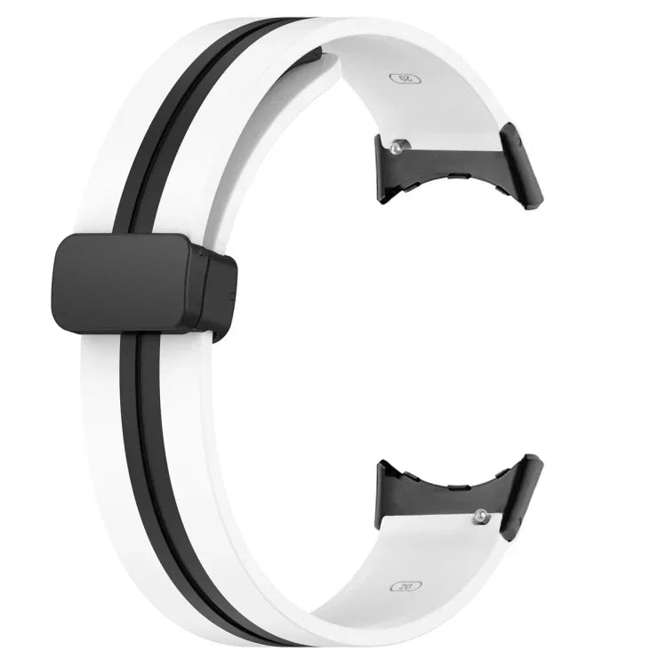 Bracelet de montre en silicone à boucle déployante bicolore, pour Google Pixel Watch 4 / 3 / 2 / 1 41mm