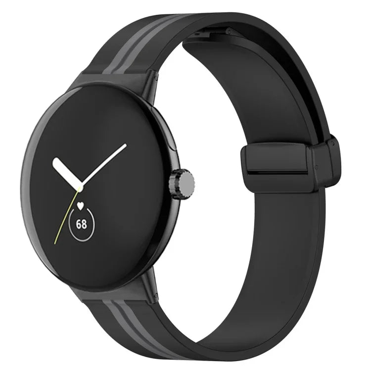 Bracelet de montre en silicone à boucle déployante bicolore, pour Google Pixel Watch 4 / 3 / 2 / 1 41mm