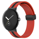 Bracelet de montre en silicone à boucle déployante bicolore, pour Google Pixel Watch 4 / 3 / 2 / 1 41mm