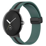 Bracelet de montre en silicone à boucle déployante bicolore, pour Google Pixel Watch 4 / 3 / 2 / 1 41mm