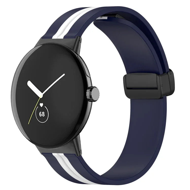 Bracelet de montre en silicone à boucle déployante bicolore, pour Google Pixel Watch 4 / 3 / 2 / 1 41mm