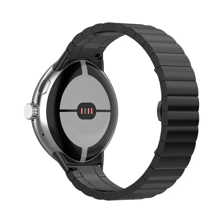 Bracelet de montre en métal à boucle papillon à perle unique, pour Google Pixel Watch 4 / 3 / 2 / 1 41mm
