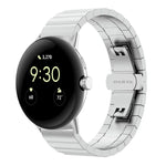 Bracelet de montre en métal à boucle papillon à perle unique, pour Google Pixel Watch 4 / 3 / 2 / 1 41mm