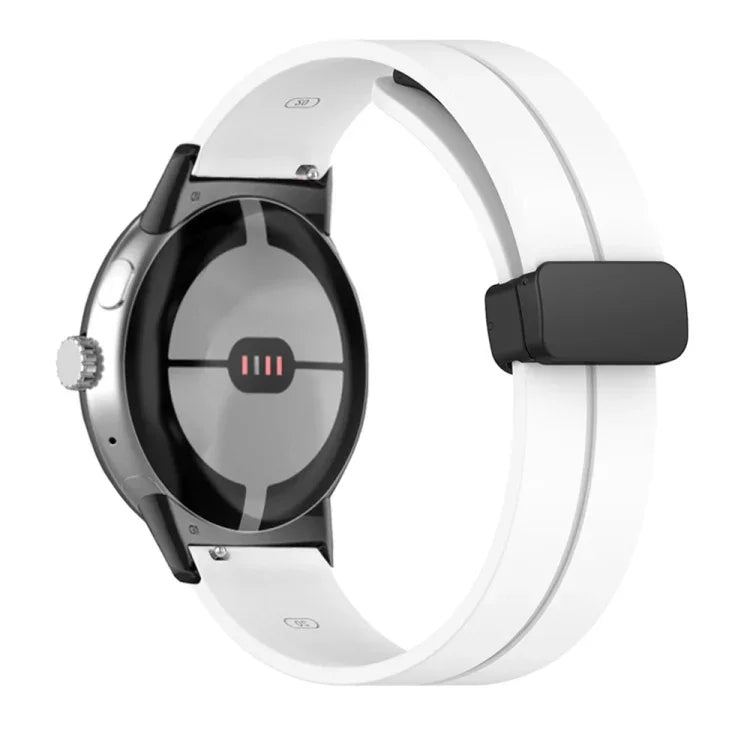 Bracelet de montre en silicone à boucle déployante de couleur unie, pour Google Pixel Watch 4 / 3 / 2 / 1 41mm