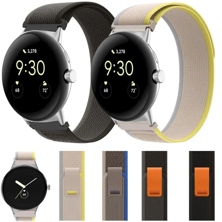 Bracelet de montre en nylon avec connecteur argenté en boucle, pour Google Pixel Watch 4 / 3 / 2 / 1 41mm