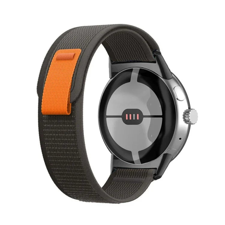Bracelet de montre en nylon avec connecteur noir en boucle, pour Google Pixel Watch 4 / 3 / 2 / 1 41mm