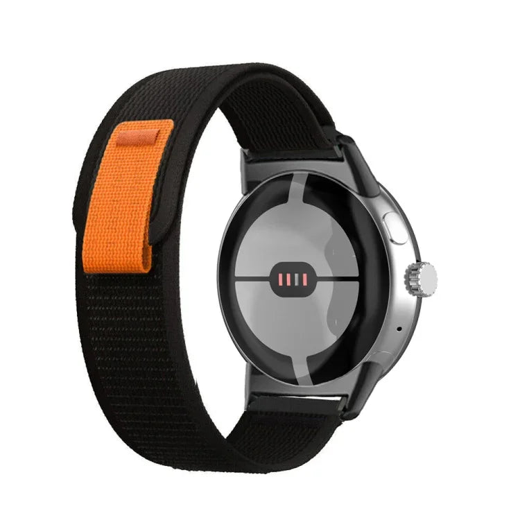 Bracelet de montre en nylon avec connecteur noir en boucle, pour Google Pixel Watch 4 / 3 / 2 / 1 41mm