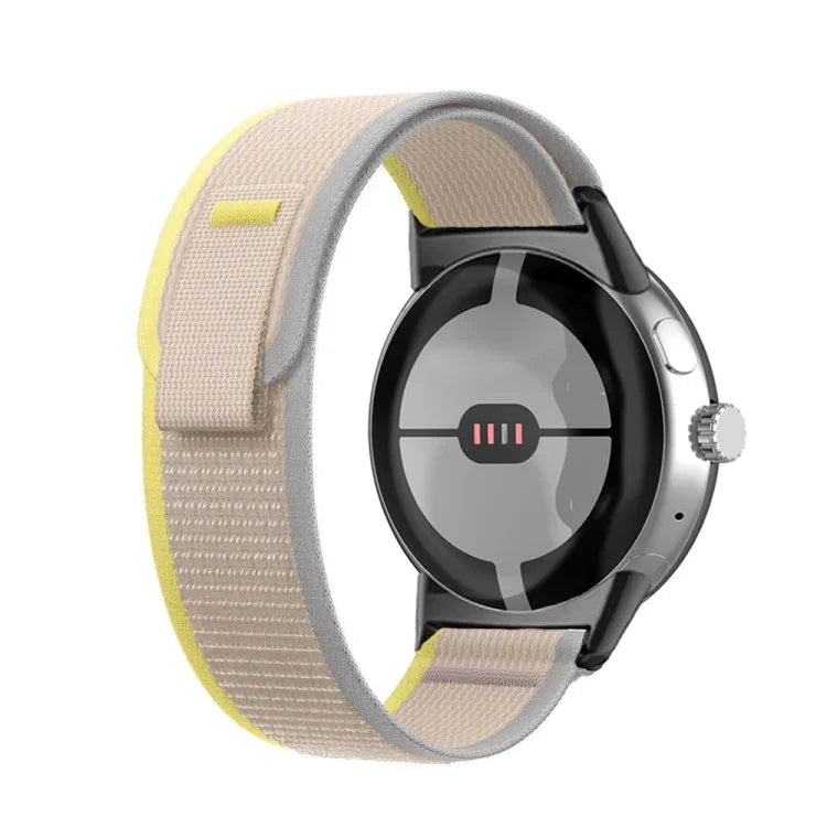 Bracelet de montre en nylon avec connecteur noir en boucle, pour Google Pixel Watch 4 / 3 / 2 / 1 41mm