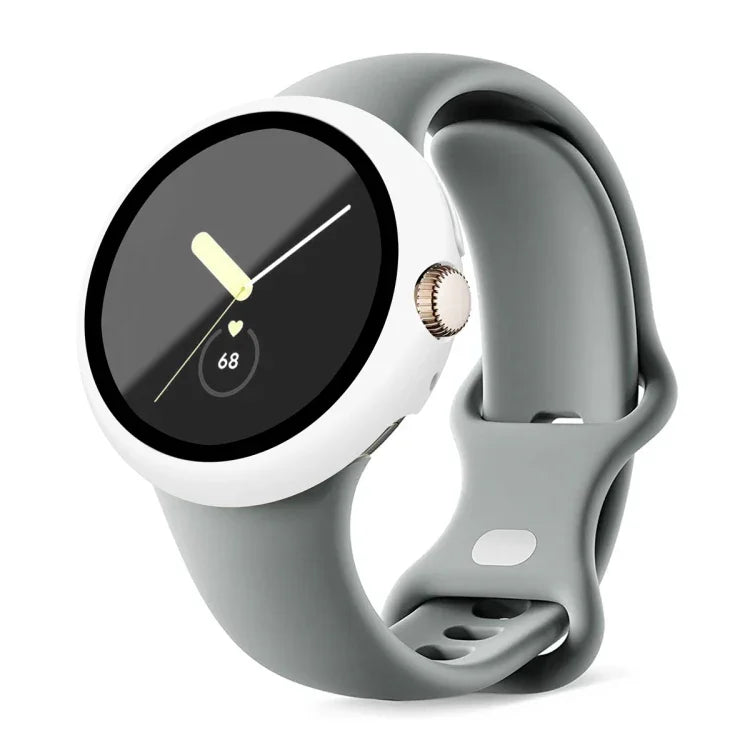Étui de protection pour montre intégré à film trempé avec cadre PC dépoli, pour Google Pixel Watch