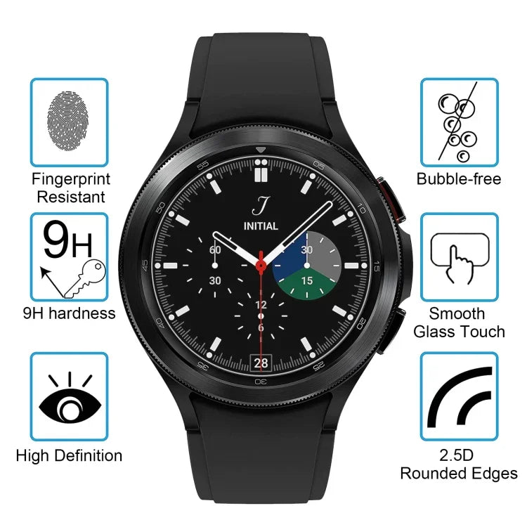 Protecteur d'écran en verre trempé 9H 2.5D de 0.26mm pour montre, pour Samsung Galaxy Watch4 Classic 46mm, pour Samsung Galaxy Watch4 40mm