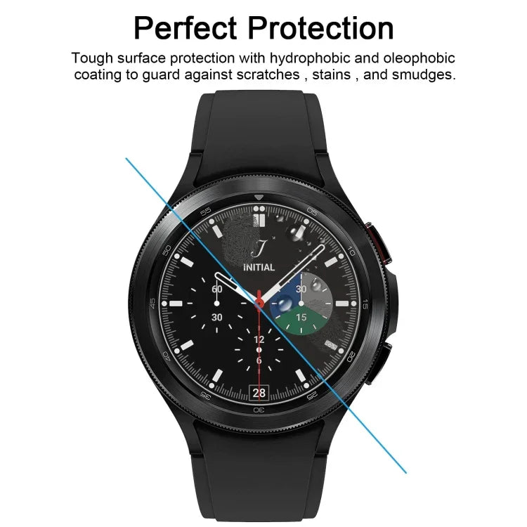 Protecteur d'écran en verre trempé 9H 2.5D de 0.26mm pour montre, pour Samsung Galaxy Watch4 Classic 46mm, pour Samsung Galaxy Watch4 40mm