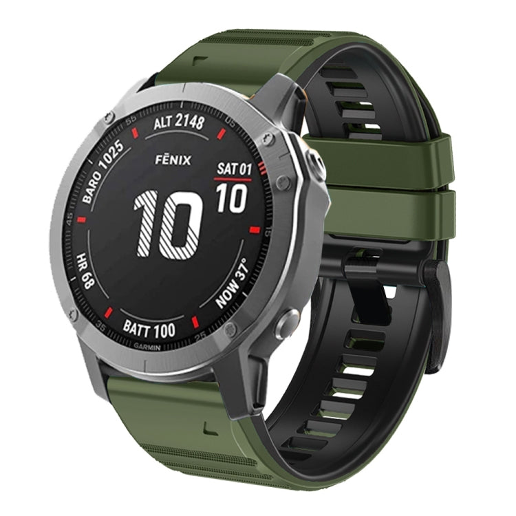 Two-Color Silicone Watch Band, For Garmin Fenix 7X / 6X / 5X 26mm