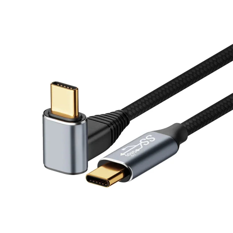 Câble de données stéréo incurvé USB-C/Type-C mâle vers USB-C/Type-C mâle 100 W pour Steam Deck Gen2, disponible en 0,5 m, 1 m, 1,5 m, 2 m et 3 m.