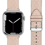 Bracelet de montre en cuir véritable motif losanges pour Apple Watch Series 8&7 41mm / SE 2&6&SE&5&4 40mm / 3&2&1 38mm, pour Apple Watch Series 8&7 41mm / SE 2&6&SE&5&4 40mm / 3&2&1 38mm