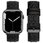 Bracelet de montre en cuir véritable à motif losanges pour Apple Watch Series 8&7 45mm / SE 2&6&SE&5&4 44mm / 3&2&1 42mm, pour Apple Watch Series 8&7 45mm / SE 2&6&SE&5&4 44mm / 3&2&1 42mm