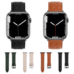 Bracelet de montre en cuir véritable à motif losanges pour Apple Watch Series 8&7 45mm / SE 2&6&SE&5&4 44mm / 3&2&1 42mm, pour Apple Watch Series 8&7 45mm / SE 2&6&SE&5&4 44mm / 3&2&1 42mm