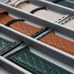 Bracelet de montre en cuir véritable à motif losanges pour Apple Watch Series 8&7 45mm / SE 2&6&SE&5&4 44mm / 3&2&1 42mm, pour Apple Watch Series 8&7 45mm / SE 2&6&SE&5&4 44mm / 3&2&1 42mm