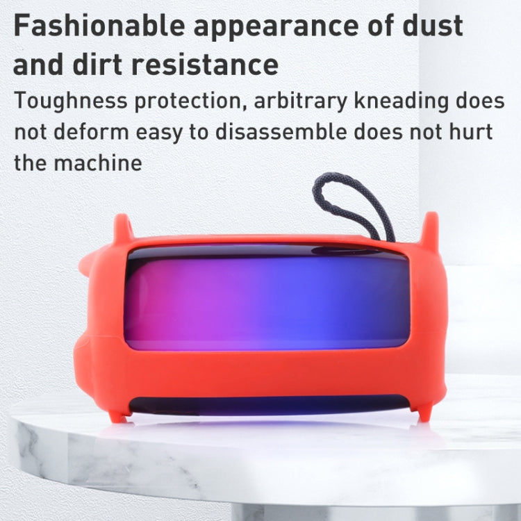 Housse en silicone pour enceinte Bluetooth avec effet lumière colorée et sangle d'épaule, pour JBL Pulse 5 Noir, pour JBL Pulse 5 Rouge, pour JBL Pulse 5 Bleu