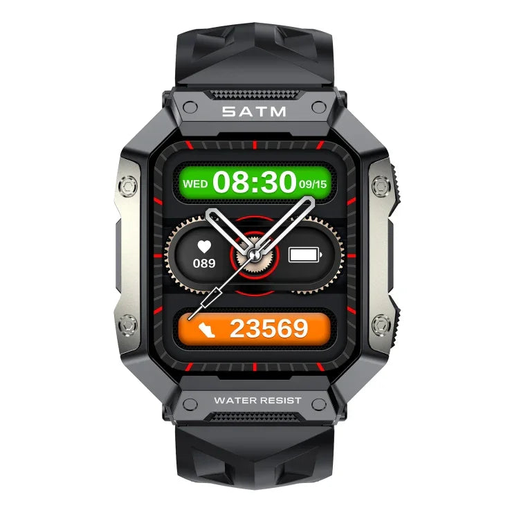 Montre connectée de sport étanche PG333 de 1,91 pouce avec surveillance de la fréquence cardiaque et de la pression artérielle