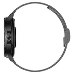 Bracelet intelligent étanche 1,2 pouce CF12 avec sangle en acier, support de surveillance de la fréquence cardiaque / surveillance de la pression artérielle, sangle en acier CF12 (noir)