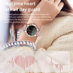 Bracelet intelligent étanche 1,2 pouce CF12 avec sangle en acier, support de surveillance de la fréquence cardiaque / surveillance de la pression artérielle, sangle en acier CF12 (noir)