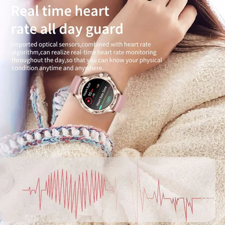 Bracelet intelligent étanche 1,2 pouce CF12 avec sangle en acier, support de surveillance de la fréquence cardiaque / surveillance de la pression artérielle, sangle en acier CF12 (noir)