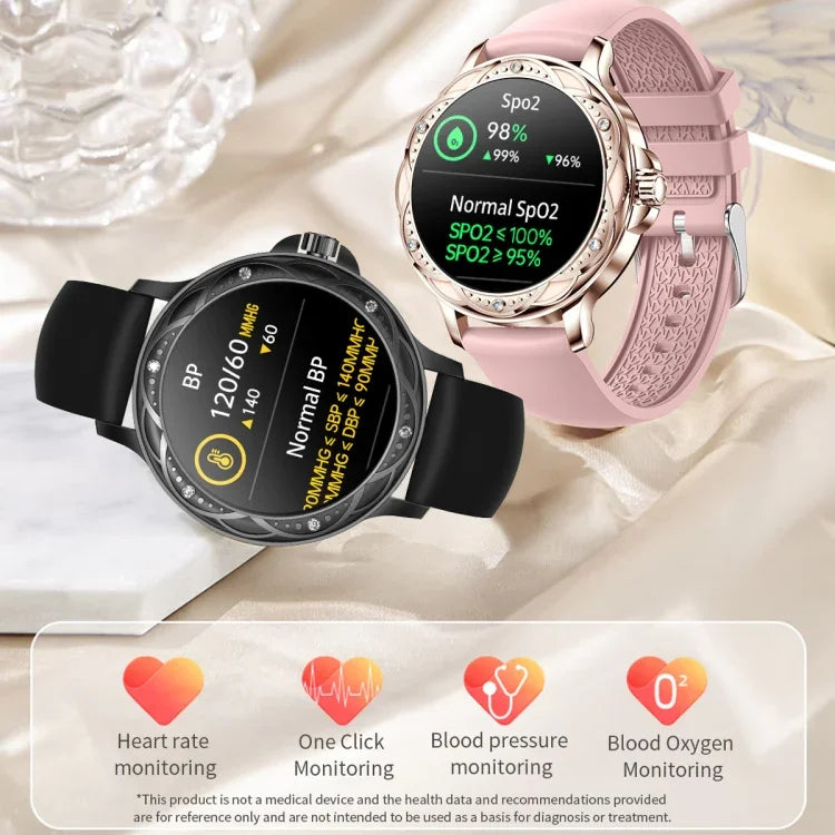 Bracelet intelligent étanche 1,2 pouce CF12 avec sangle en acier, support de surveillance de la fréquence cardiaque / surveillance de la pression artérielle, sangle en acier CF12 (noir)