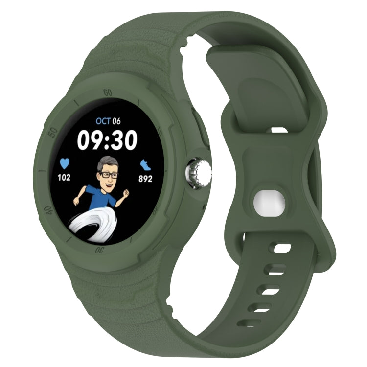 Bracelet de montre intégré en silicone texturé cuir, Pour Google Pixel Watch
