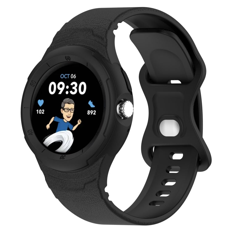Bracelet de montre intégré en silicone texturé cuir, Pour Google Pixel Watch