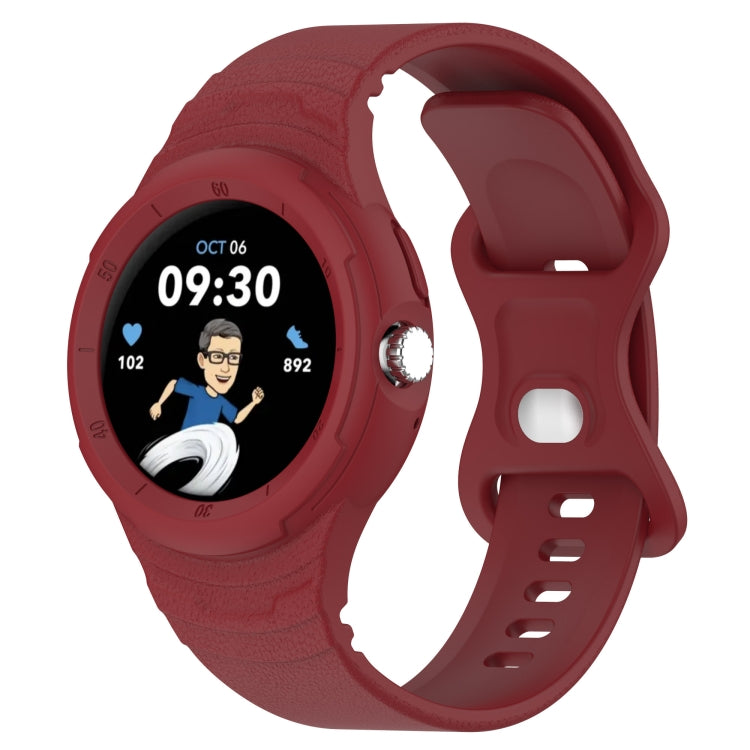 Bracelet de montre intégré en silicone texturé cuir, Pour Google Pixel Watch