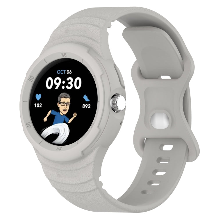 Bracelet de montre intégré en silicone texturé cuir, Pour Google Pixel Watch