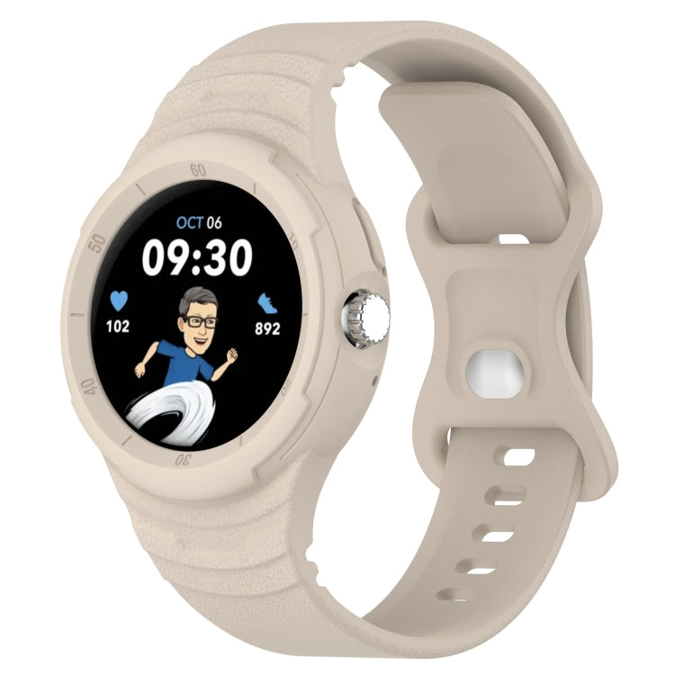 Bracelet de montre intégré en silicone texturé cuir, Pour Google Pixel Watch