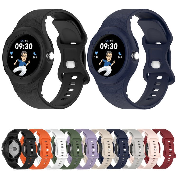 Bracelet de montre intégré en silicone texturé cuir, Pour Google Pixel Watch