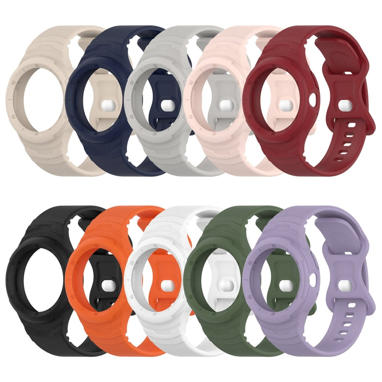 Bracelet de montre intégré en silicone texturé cuir, Pour Google Pixel Watch