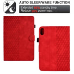 Pour iPad 10e génération 10,9 2022 Étui de tablette intelligent en cuir gaufré losange, pour iPad 10e génération 10,9 2022