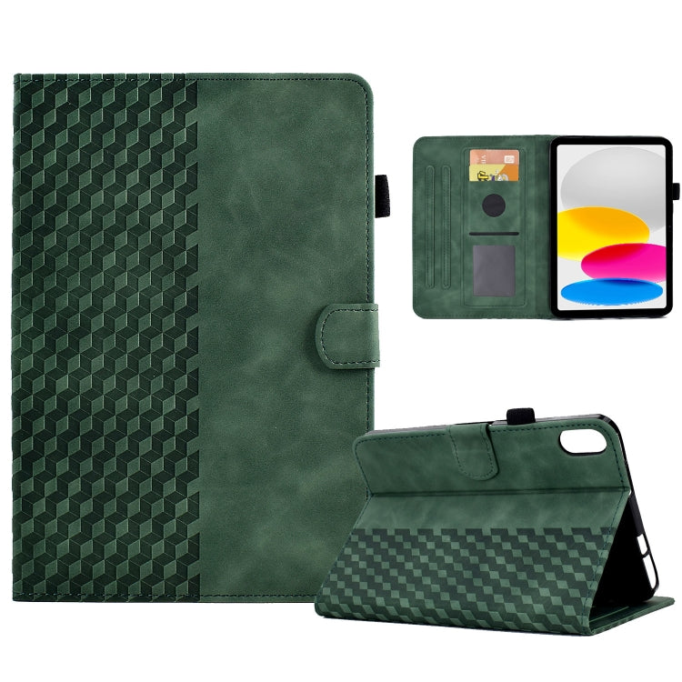 Pour iPad 10e génération 10,9 2022 Étui de tablette intelligent en cuir gaufré losange, pour iPad 10e génération 10,9 2022
