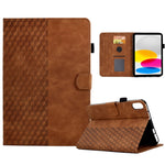 Pour iPad 10e génération 10,9 2022 Étui de tablette intelligent en cuir gaufré losange, pour iPad 10e génération 10,9 2022
