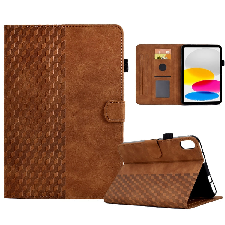 Pour iPad 10e génération 10,9 2022 Étui de tablette intelligent en cuir gaufré losange, pour iPad 10e génération 10,9 2022