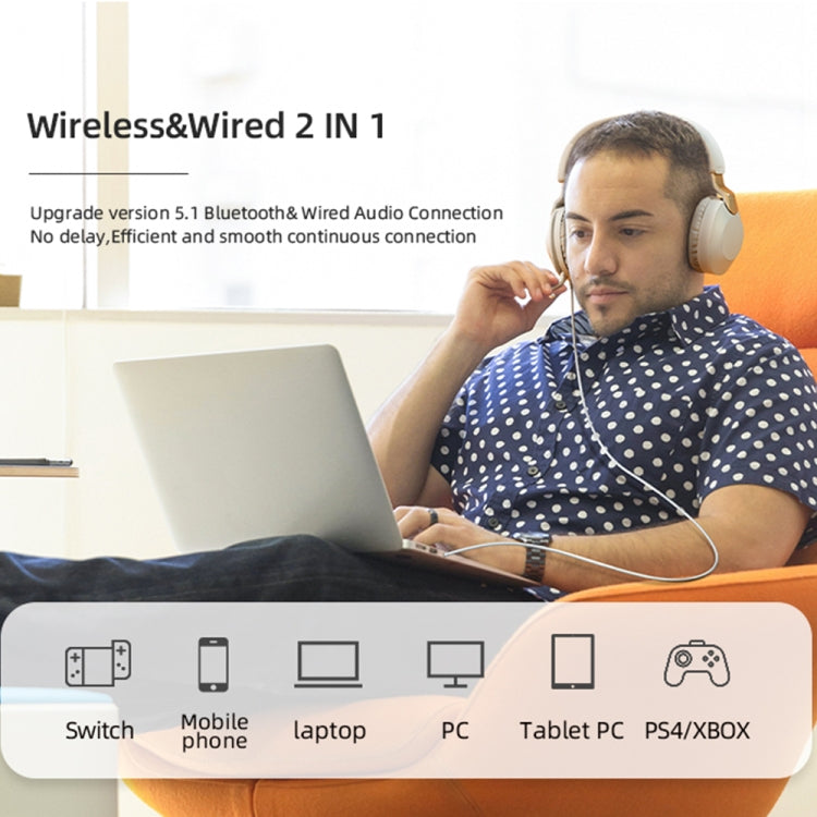 Casque sans fil pliable Bluetooth 5.1 B2 avec réduction de bruit