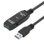 Câble d'extension USB 3.0 mâle vers femelle pour synchronisation de données à grande vitesse, Longueur : 10m, 10m