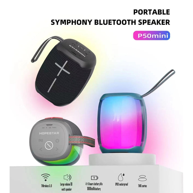 Haut-parleur Bluetooth étanche HOPESTAR P50 mini avec lumière RGB extérieure, P50 mini