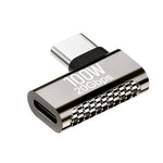 Adaptateur en alliage de zinc Type-C mâle vers Type-C femelle 100W 20Gbps, Type-C mâle vers Type-C femelle plié latéralement, Type-C mâle vers Type-C femelle angle vertical, Type-C mâle vers Type-C femelle plié moyen, Type-C mâle vers Type-C femelle droit