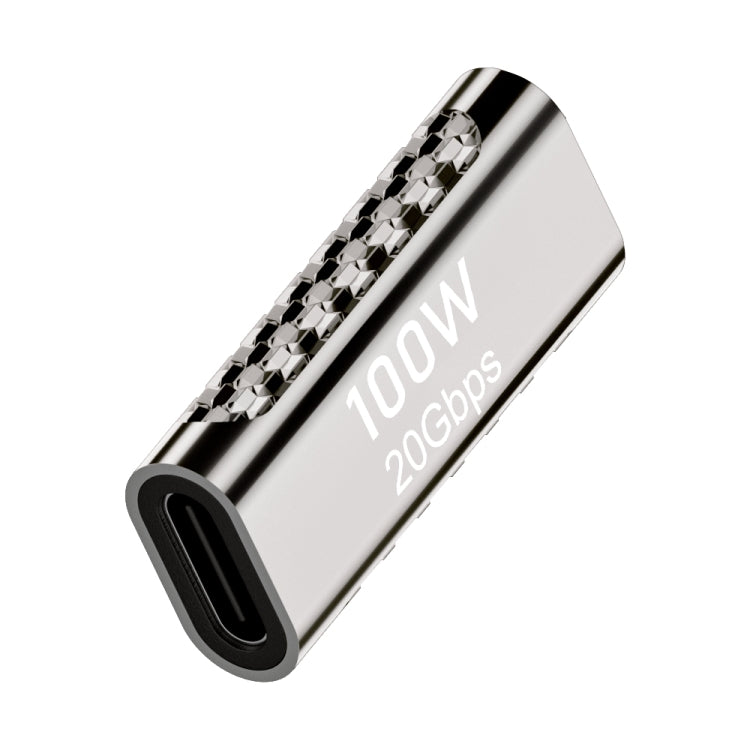 Adaptateur en alliage de zinc Type-C femelle vers Type-C femelle 100W 20Gbps, Type-C femelle vers Type-C femelle droit