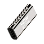 Adaptateur en alliage de zinc Type-C femelle vers Type-C femelle 100W 20Gbps, Type-C femelle vers Type-C femelle droit