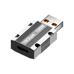 Adaptateur droit en alliage de zinc Type-C femelle vers USB 3.0 mâle 120W, Type-C femelle vers USB 3.0 mâle droit