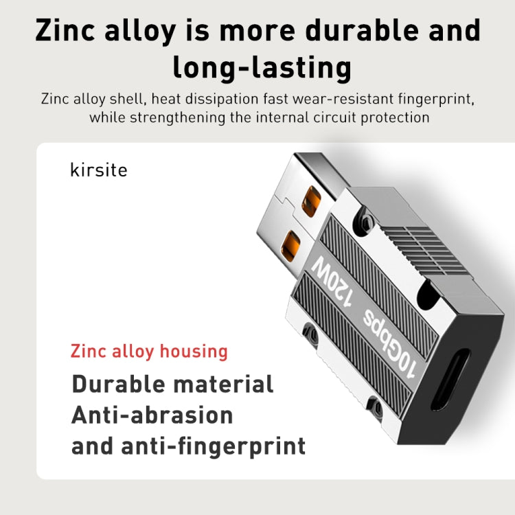 Adaptateur droit en alliage de zinc Type-C femelle vers USB 3.0 mâle 120W, Type-C femelle vers USB 3.0 mâle droit